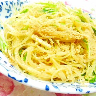 大人味❤水菜とシーズニングのわさびドレ・パスタ❤